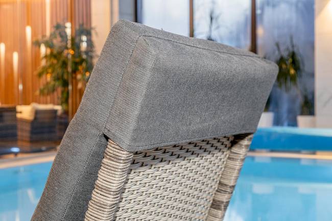 Шезлонг AGATA серый с матрасом