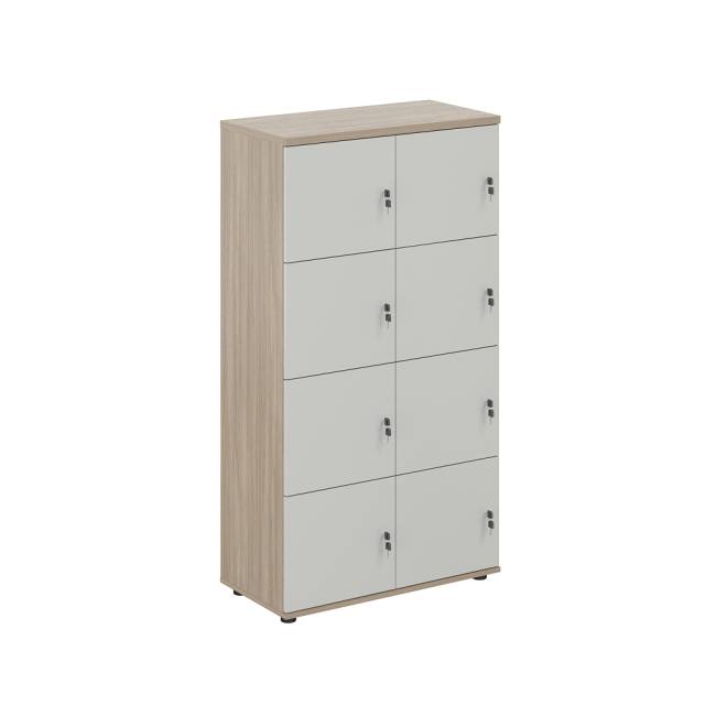 SG.819.OD.SH / Локер 8 ячеек 800х400х1483 / корпус: дуб темный; фасады: серый бархат