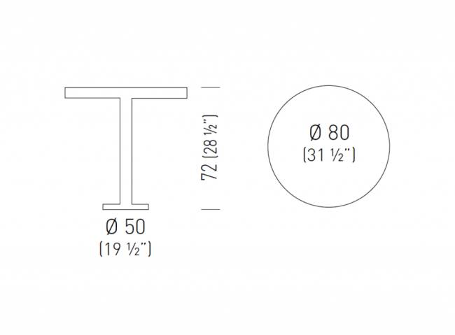 Стол ламинированный Saturno Ø800х720 мм