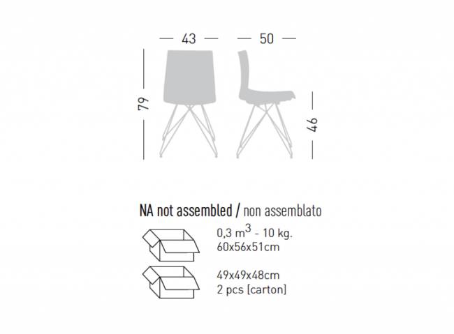 Стул пластиковый Kanvas TC тортора 430х500х790 мм Стул пластиковый Kanvas TC тортора 430х500х790 мм