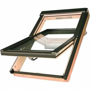 Мансардное окно FAKRO FTP-V U4 Profi, двухкамерный, дерево 134х98