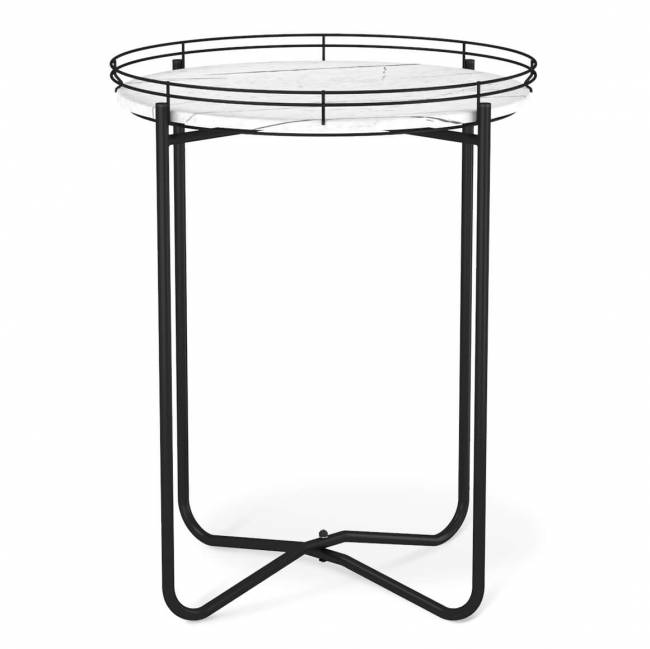 Столик журнальный SHT-CT20 белый мрамор/черный муар