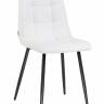 Стул обеденный DOBRIN ALEX, черные матовые ножки, белая экокожа (P-02)