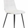 Стул обеденный DOBRIN ALEX, черные матовые ножки, белая экокожа (P-02)