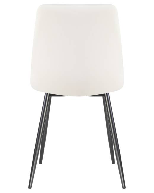 Стул обеденный DOBRIN ALEX, черные матовые ножки, белая экокожа (P-02)