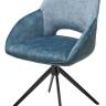 Стул BERRIES 360 град. Синий Loris-37, велюр/ темно-синий 7525-56, велюр/ черный каркас, DISAUR