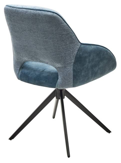 Стул BERRIES 360 град. Синий Loris-37, велюр/ темно-синий 7525-56, велюр/ черный каркас, DISAUR