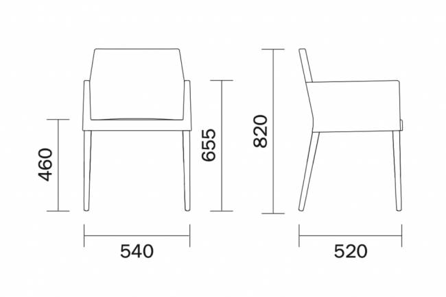 Кресло деревянное мягкое Dress 540х520х820 мм