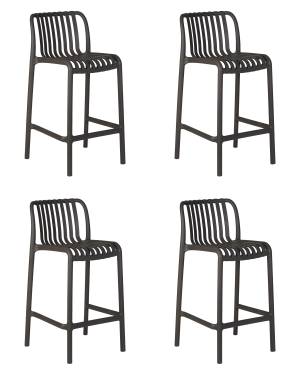 Набор 4 шт Стул полубарный DOBRIN CHLOE, темно-серый