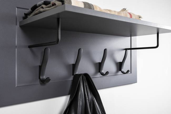 Остин мебель для прихожей № 39 цвет серый графит/дуб крафт золотой