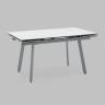 Стол Тайл 140-200/85/75 столешница Snow white подстолье металл серый