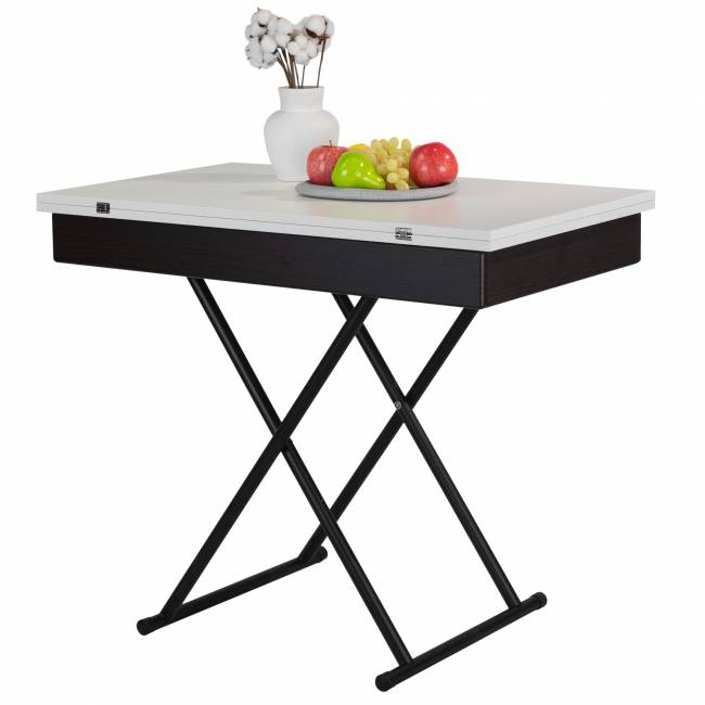 Стол-трансформер Лерон белый/черный Стол-трансформер Лерон белый/черный