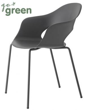 Кресло пластиковое Lady B Go Green антрацит 560х580х780 мм