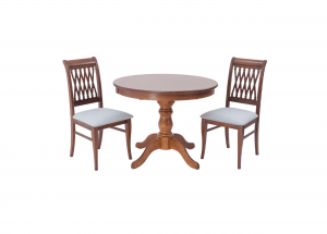 Обеденная группа Брамос К 100 орех со стульями Рич орех серый