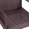 Лаундж сет (диван+2кресла+столик+подушки) (mod. 210000) коричневый, ткань: DB-02 бежевый пластиковый ротанг
