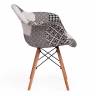 Кресло CINDY SOFT (EAMES) (mod. 101) black/white (черный/белый) дерево бук/металл/мягкое сиденье/ткань