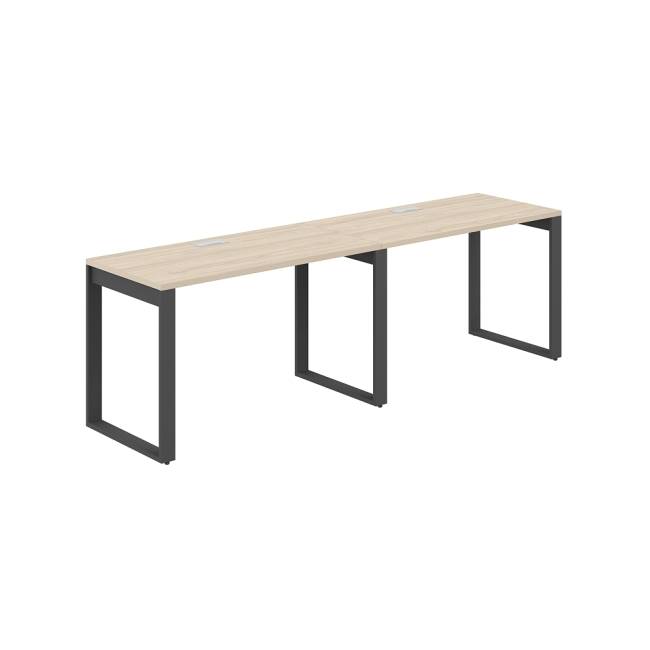 AG.171.AR.L.72.AN / Рабочая станция s-b-s 2400х600х750 / профиль О-образный: 70х20 антрацит; лючок: серебро; столешница: акация равелло