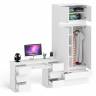 Стол 2-х тумбовый компьютерный со шкафом и антресолью на 900 Мори цвет белый