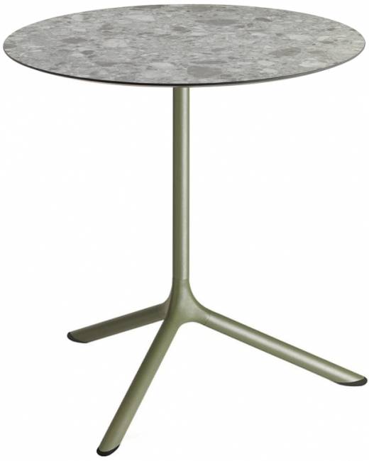 Стол ламинированный обеденный Tripe Maxi оливковый, зернистый Ø800х740 мм