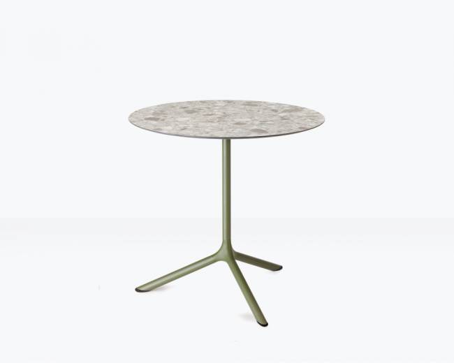 Стол ламинированный обеденный Tripe Maxi оливковый, зернистый Ø800х740 мм