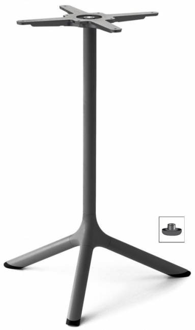 Стол ламинированный обеденный Tripe антрацит, антрацит 600х600х740 мм