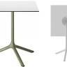 Стол ламинированный обеденный складной Tripe Folding оливковый, белый 600х600х740 мм