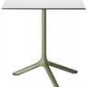 Стол ламинированный обеденный складной Tripe Folding оливковый, белый 600х600х740 мм