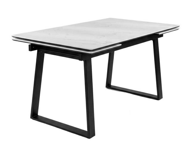 Стол DikLine DZ160 Мрамор Кристал белый/черные (2 уп.)