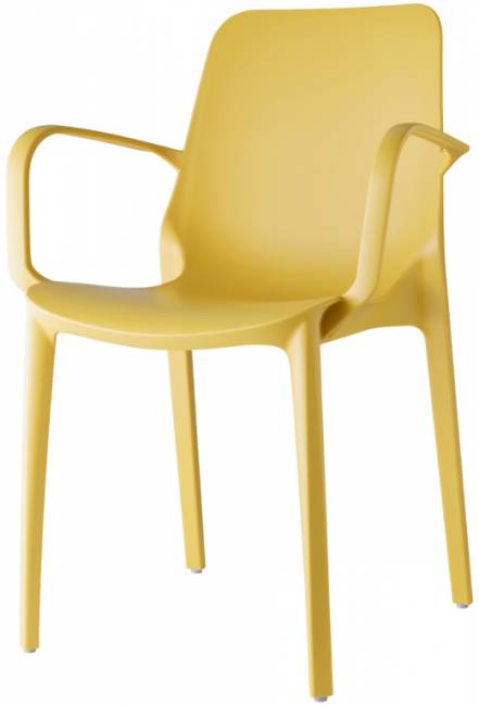 Кресло пластиковое Ginevra горчичный 570х560х860 мм