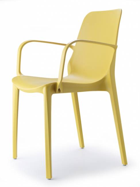 Кресло пластиковое Ginevra горчичный 570х560х860 мм