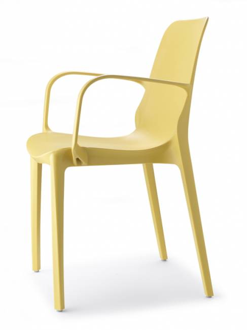 Кресло пластиковое Ginevra горчичный 570х560х860 мм