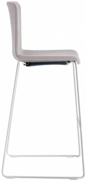 Стул с обивкой барный Tweet Soft белый, серый 570х545х1105 мм