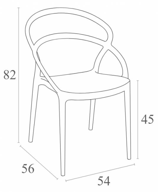 Кресло пластиковое Pia бежевый 540х560х820 мм