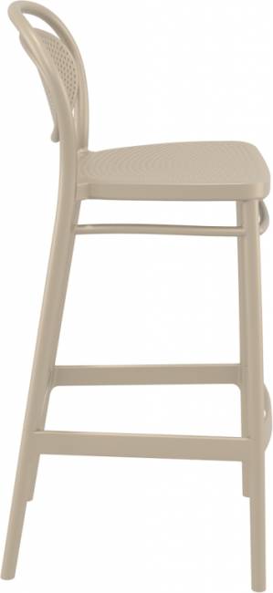Стул пластиковый барный Marcel Bar 75 бежевый 450х520х1060 мм