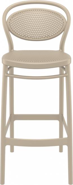Стул пластиковый барный Marcel Bar 75 бежевый 450х520х1060 мм