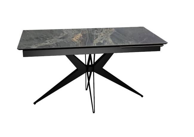 Стол DikLine DKS140 керамика Nebula Gold (мрамор глянец серый), подстолье черное, опоры черные (2уп.) Стол DikLine DKS140 керамика Nebula Gold (мрамор глянец серый), подстолье черное, опоры черные (2уп.)