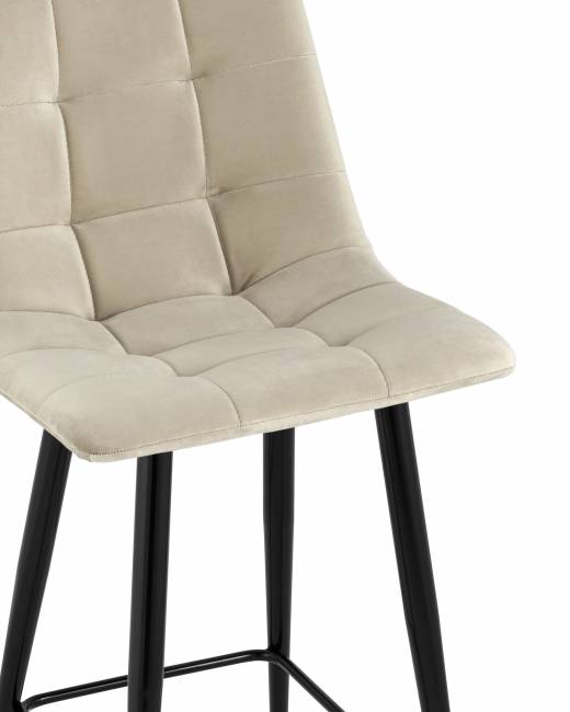 Стул полубарный Джанго велюр бежевый высота сиденья 60 см