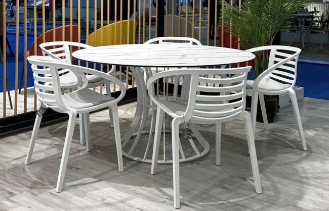 Столешница круглая Solid Compact Ø990 белый мрамор Ø990х12 мм