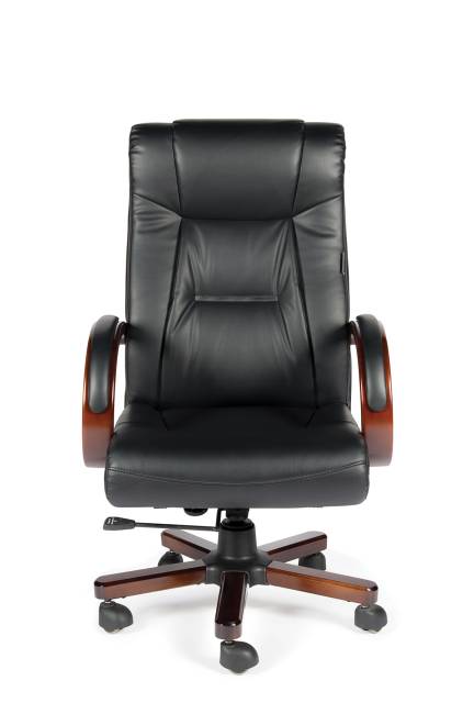 Кресло офисное / Консул кожа / дерево / черная кожа / мультиблок