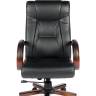 Кресло офисное / Консул кожа / дерево / черная кожа / мультиблок