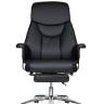 Кресло офисное / Парламент / (black) сталь + хром / черная экокожа