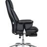Кресло офисное / Парламент / (black) сталь + хром / черная экокожа