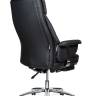 Кресло офисное / Парламент / (black) сталь + хром / черная экокожа