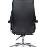 Кресло офисное / Парламент / (black) сталь + хром / черная экокожа