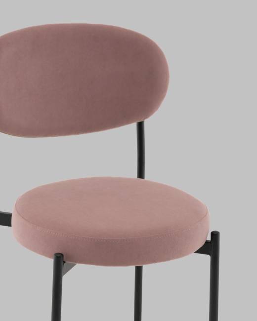 Стул Полубарный Бриф DD велюр пыльно-розовый