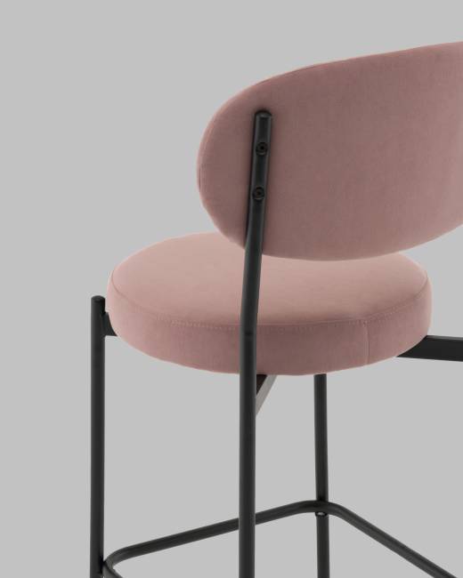 Стул Полубарный Бриф DD велюр пыльно-розовый