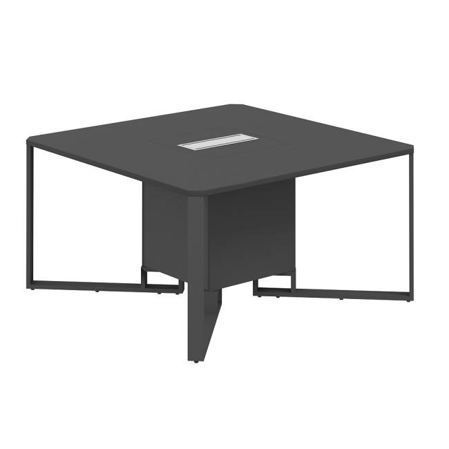 SP.0101.AN.AN.AN / Стол переговорный 1400х1400х750 / столешница:антрацит, подстолье:антрацит, металлокаркас:антрацит, лючок:серый
