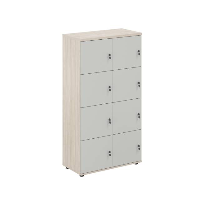 SG.819.OL.SH / Локер 8 ячеек 800х400х1483  / корпус: дуб светлый; фасады: серый бархат