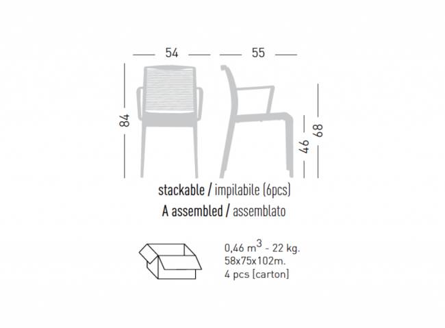 Кресло пластиковое Avenica 540х550х840 мм