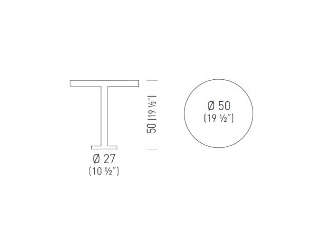 Стол ламинированный кофейный Saturnino Ø500х500 мм